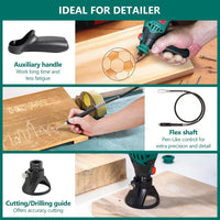 HYCHIKA 170W Rotary Tool, Variable Speed Rotary Tool Kit with Flex Shaft, 173pcs Accessories Kit & 8000-35000RPM Multi-Tool, Perfect for Cutting, Detail Sanding, Engraving, and Wood Carving