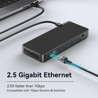 MOKiN Thunderbolt 4 Dock, 12-in-1, Single 8K or Dual 4K @ 60Hz Display, 85W Charging, 3 x 40G Thunderbolt 4, 2 x 10G USB-A, 1 x USB-C (PD 30W), 2.5GbE, Audio, SD/TF 4.0, Compatible for Mac and Windows
