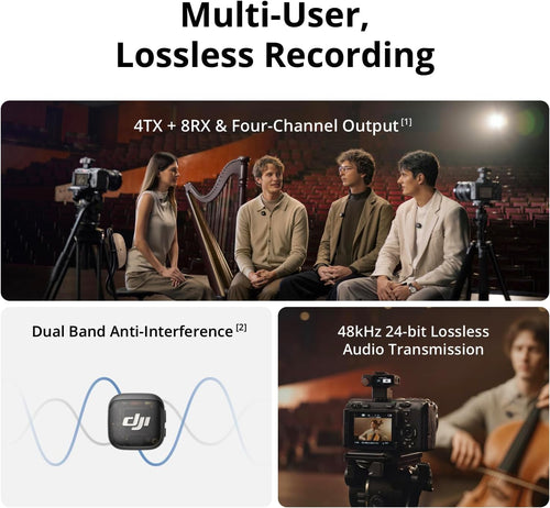 DJI Mic 3 (1 TX + 1 RX), Wireless Lavalier Mic for iPhone/Camera/Android, Ultralight, Extended Operating Time & Fast Charging, 400m Transmission, Noise Cancelling, Vlog, Streaming