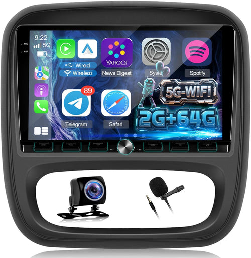 9-inch Android Car Stereo READ DESC Wireless CarPlay Android Auto 2GB+64GB Bluetooth Opel Vivaro 2014-2018