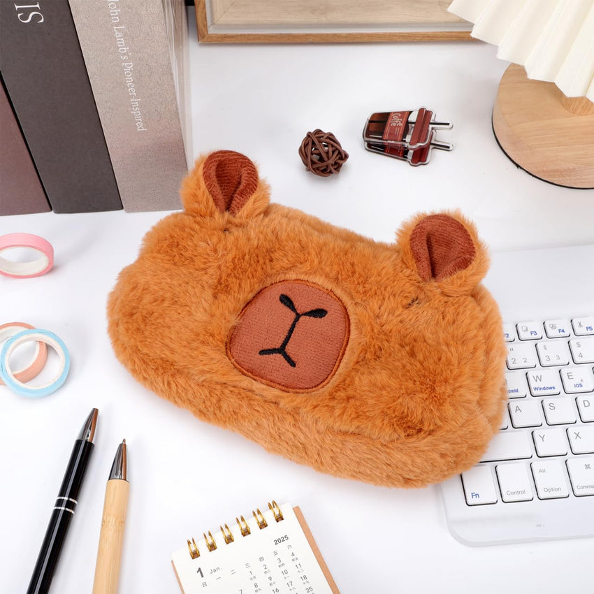 Plush Pencil Bag Cartoon Organiser â Kids Travel Pouch 7.9 x 4.1 x 1.8 inches