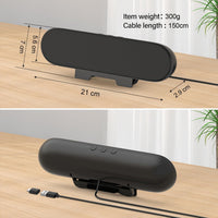ZETIY USB Speaker for PC, Computer Speakers for Desktop, Monitor Speakers, Mini PC Soundbar, Small Desk Speaker with Clip-on Design for Laptop, Phone - Plug and Play(Black)