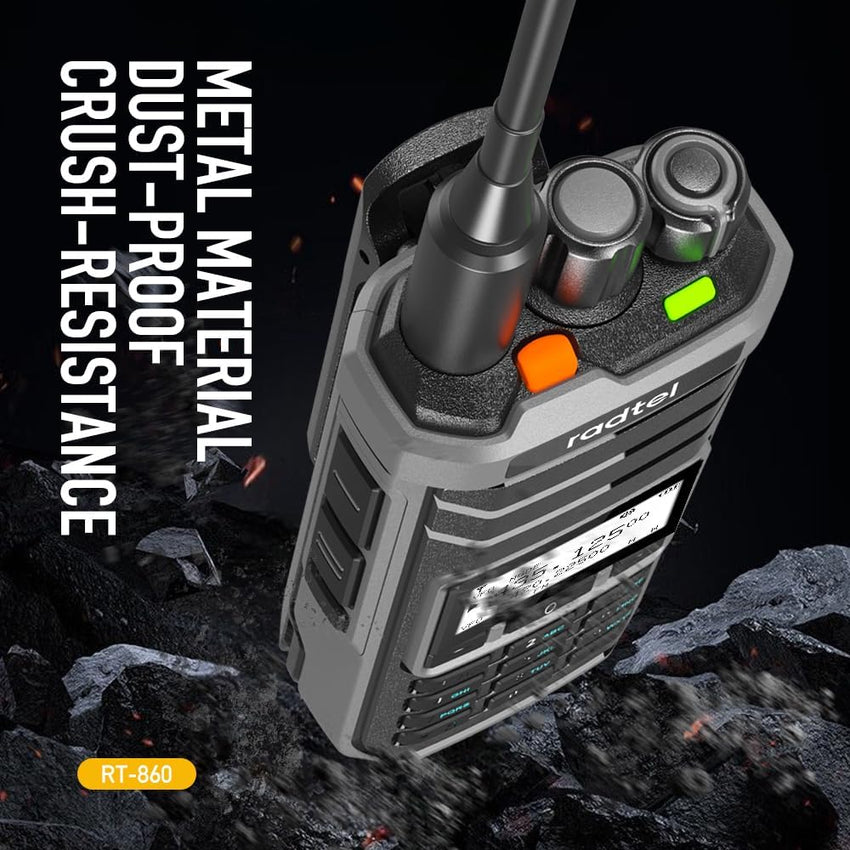 Radtel RT-860 Multi Band Ham Radio HF UHF VHF Dual Band with AM USB LSB CW CB LW MW SW SSB Reception, 1024 Channels, 2000mAh Battery, Type-C Charging