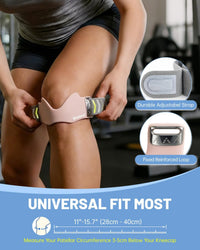 Patella Tendon Knee Strap V-Shaped 3D Cushion 2-Pack Anti-Slip Support Pink