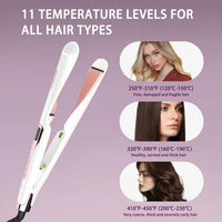 Pro Twist 2-in-1 Hair Straightener & Curler Ceramic Dual Voltage LCD 130-230Â°C - With Heat Mat