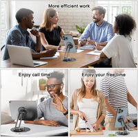 flintronic Magnetic Phone Stand for iphone, Foldable & Adjustable Aluminum Magnetic iPhone Stand with 360°Rotation Base, Compatible with iPhone 15/14/13/12 Series- Black