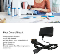 Sewing Machine Foot Control Pedal Universal 5.3a 3.5in Anti-Slip Speed Controller Plastic
