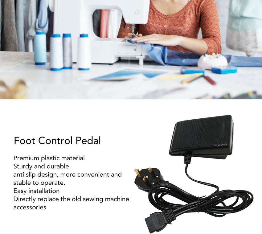 Sewing Machine Foot Control Pedal Universal 5.3a 3.5in Anti-Slip Speed Controller Plastic