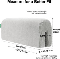 Toddler Bed Bumper Protector Soft Memory Foam â Grey 90cm