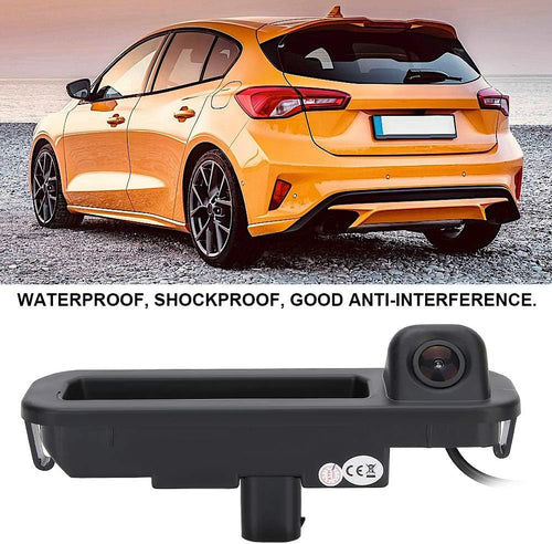 Reverse Camera Fit for Focus MK3 11-14,CCD HD Car Trunk Handle Rear View Camera Waterproof Reverse Monitoring DC 12V