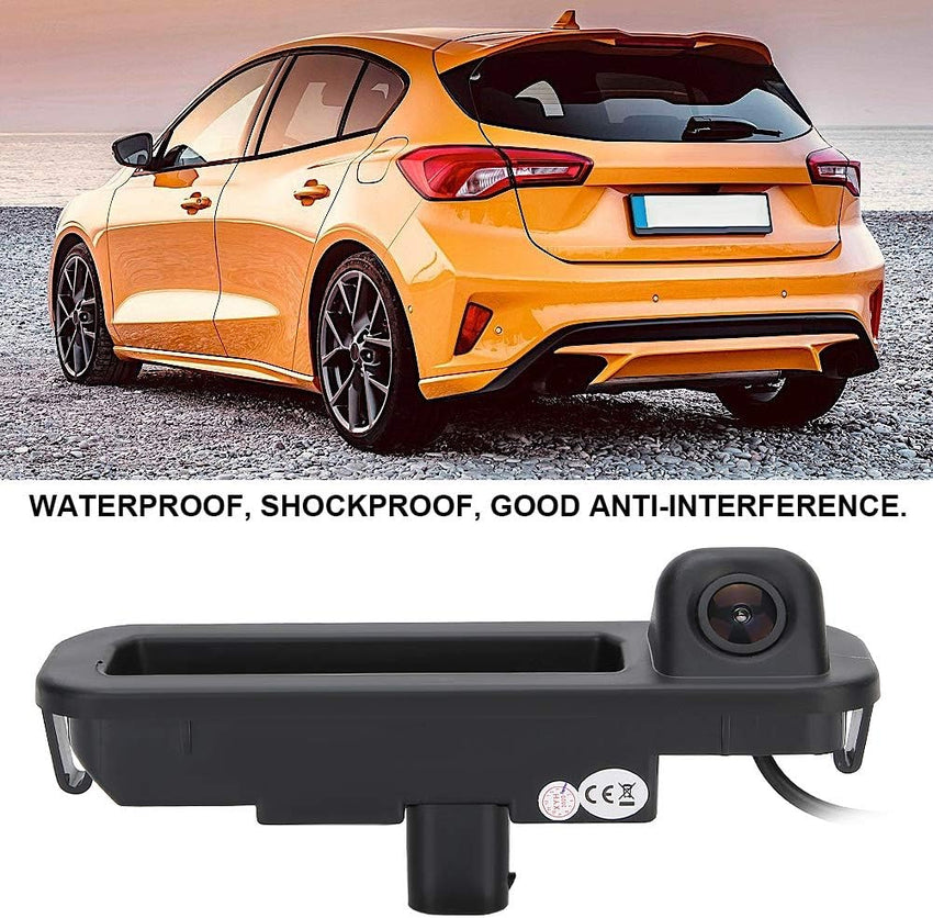 Reverse Camera Fit for Focus MK3 11-14,CCD HD Car Trunk Handle Rear View Camera Waterproof Reverse Monitoring DC 12V