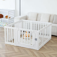 Baby Playpen Baby Playard Portable Baby Fence Play Area Indoor Outdoor Kids Activity Center Baby Playpen (8 Panel 115x115cm)
