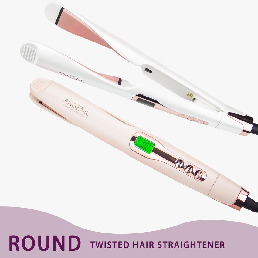 Pro Twist 2-in-1 Hair Straightener & Curler Ceramic Dual Voltage LCD 130-230Â°C - With Heat Mat
