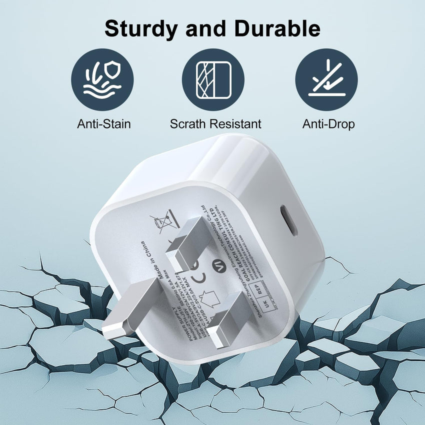 iPhone Charger Fast Charge, 20W iPhone Fast Charger Plug with 2M USB C to Light-ning Cable for iPhone 14 13 12 11 Pro Max/Mini/XS/SE/8, USB C Plug Phone charger USBC Power Adapter