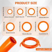 Pneumatic PU Air Hose 6m 14mm OD x10mm ID Orange
