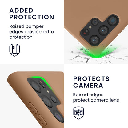 kwmobile Case Compatible with Samsung Galaxy S22 Ultra Case - TPU Silicone Phone Cover with Soft Finish - Cappuccino