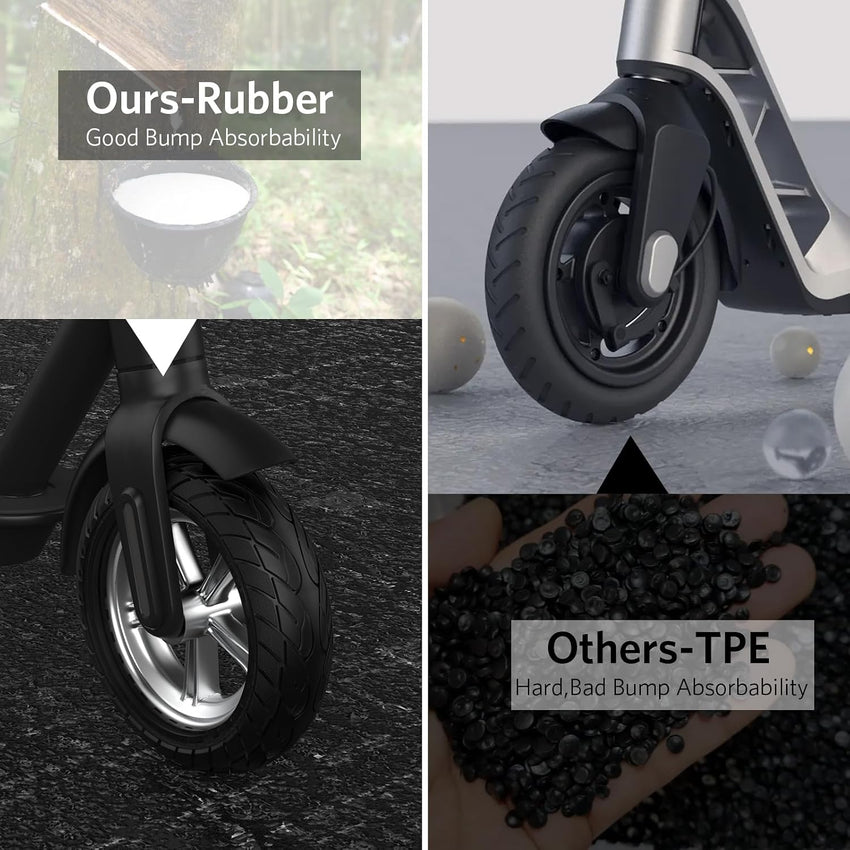 Solid Scooter Tyres 10x2.5 Puncture-Proof 2 Pack Compatible Ninebot Max G30/G30LP Black 10x2.5