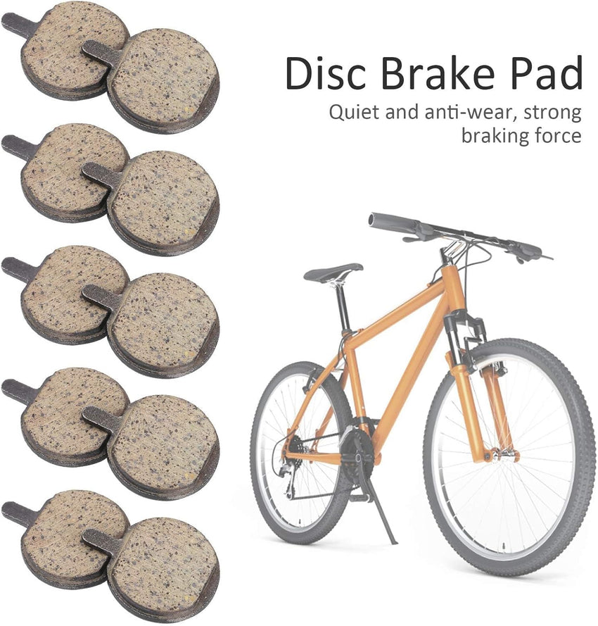 Bike Disc Brake Pads 5 Pairs Semi-Metallic Low Noise Wear-Resistant â Round