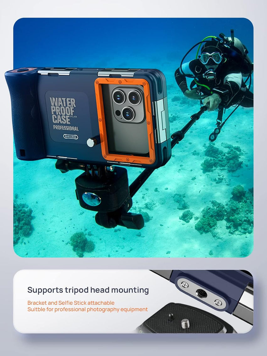 Universal Waterproof Dive Phone Case Underwater Photo Video Snorkelling Surfing â Orange