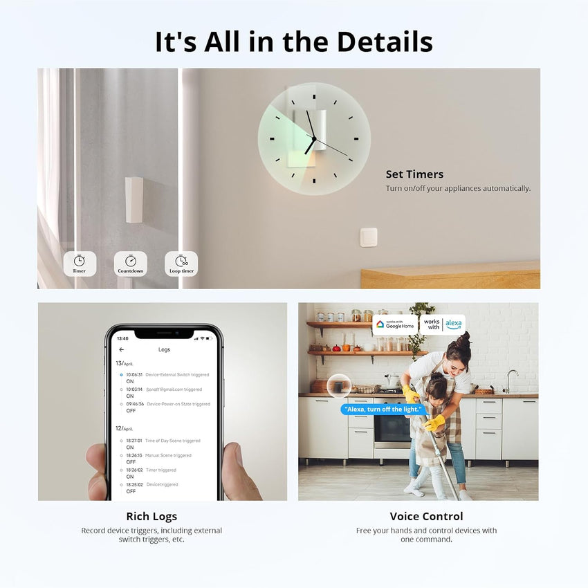 SONOFF Matter Smart Switchï¼Wifi Mini DIY Moduleï¼works with Alexa/Google Homeï¼Neutral Required