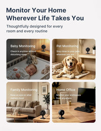 GNCC GC3 2-Pack Indoor Security Camera 1080P, CCTV Cameras for Home/Pet/Baby, Fixed Lens, Night Vision, 2 Way Audio, Motion/Sound Detection, APP Control,Works with Alexa & Google Home, 2.4GHz WiFi