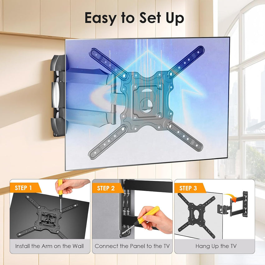 TV Wall Mount for 32-60 Inch,Tilting and Swivelling Wandhalterung-Extendable Wall Bracket Television-for Flat & Curved TV,Max VESA 400x400mm