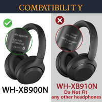 SOULWIT Earpads for Sony WH-XB900N (Not Fit WH-XB910N) - Black | Also for WH-CH710N/WH-CH720N/WH-RF400/MDR-RF895RK Headphones