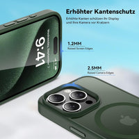 Natiiozie Magnetic Case for iPhone 15 Pro 6.1 inch Compatible with MagSafe,Translucent Matte Slim Case Shockproof Military-Grade Protection iPhone 15 Pro Cover - Green