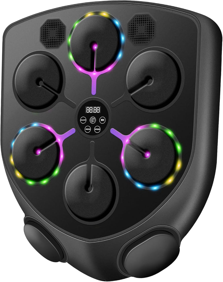 JUOIFIP Music Boxing Machine, Smart Musical Boxing Machine with LED Lights, Support Bluetooth, 9 Speeds & Modes, Automatic Counting, Wall Mounted, Smart Music Punch Machine for Adults Kids