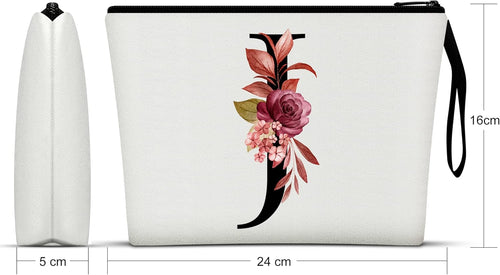 A-Z Personalized Makeup Bag,Birthday Gifts for Women Mom,Gifts for Best Friend,Bride Bridesmaid Cosmetic Bag(J)