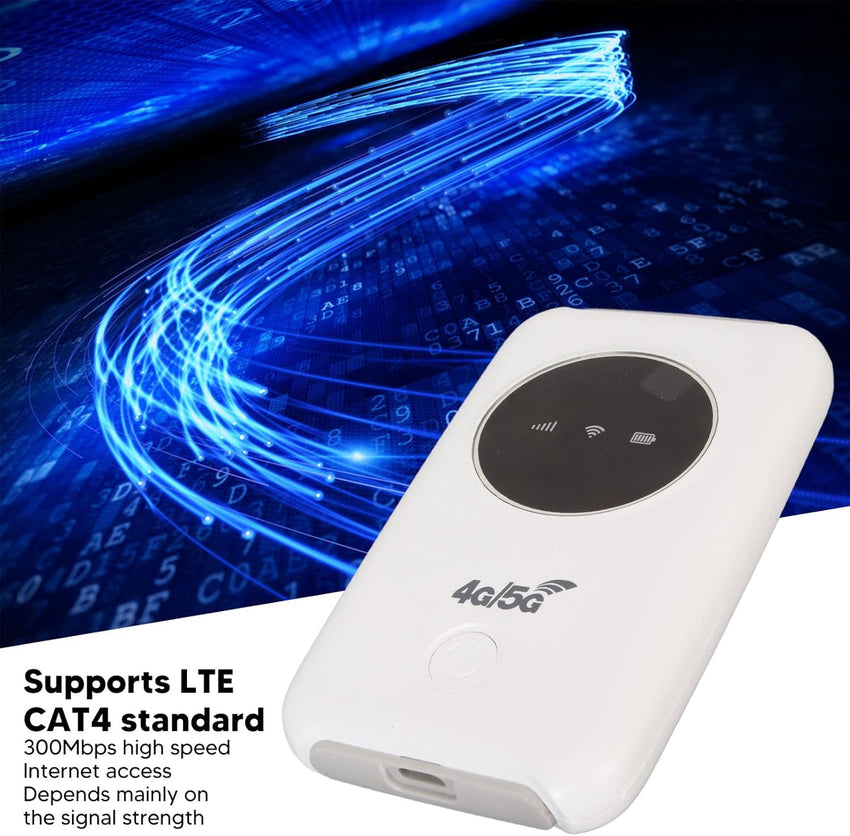5G Router with SIM Slot Unlocked, 4G LTE Mobile WiFi Router Portable Travel Mi-Fi Hotspot 5G & 4G MiFi Device, Connection with Up to 10 Devices 300Mbps