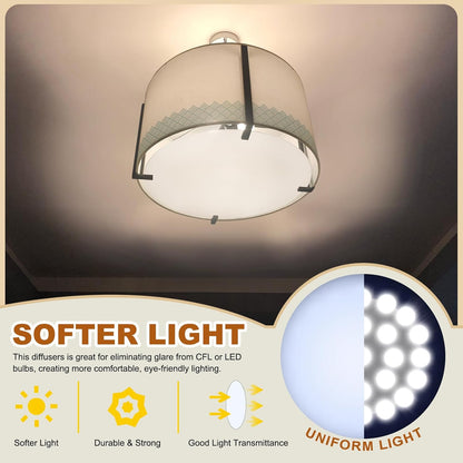 PATIKIL 15" Diameter Lampshade Diffuser, 2.7mm Thick Round Diffuser Sheet for Drum Lampshades, Pendants Light, DIY Light Shield, Translucent White