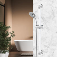 Vista 66cm Shower Riser Rail SUS304 Stainless Steel Bathroom Rail for Shower Wall Mounted Adjustable Shower Head Holder Brushed Silver