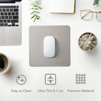 SenseAGE Slim Mouse Mat for Home/Office, Portable Mouse Pad for Computer & Laptop, Fabric Style Vegan Leather, Non-Slip Base, Compatible with Laser and Optical Mouse, 22 x 22cm (Dark Green)