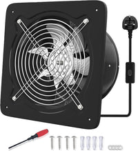 Kitchen Exhaust Fan 8 Inch 980mÂ³/h Low Noise Metal Extractor Black 200mm