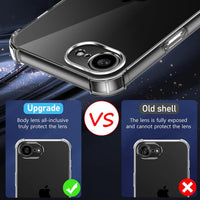 Qasyfanc 3 in 1 Phone Case Compatible with Apple iPhone 16e 2025 Case and 2 Pack Tempered Glass Screen Protector, Slim Soft TPU Shockproof iPhone SE 4th generation Case Silicone Clear 6.1-Inch