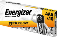 Energizer Industrial Alkaline AAA Battery LR03 1.5V - Pack of 9