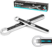 DURATECH Universal Combination Wrench Set, Adjustable Spanner Set, 2-Piece Multifunctional Wrench Set, Total Box-end Ring Spanner Set, 44-in-2, Metric & SAE, 5mm to 27mm & 3/16" to 1-1/16"