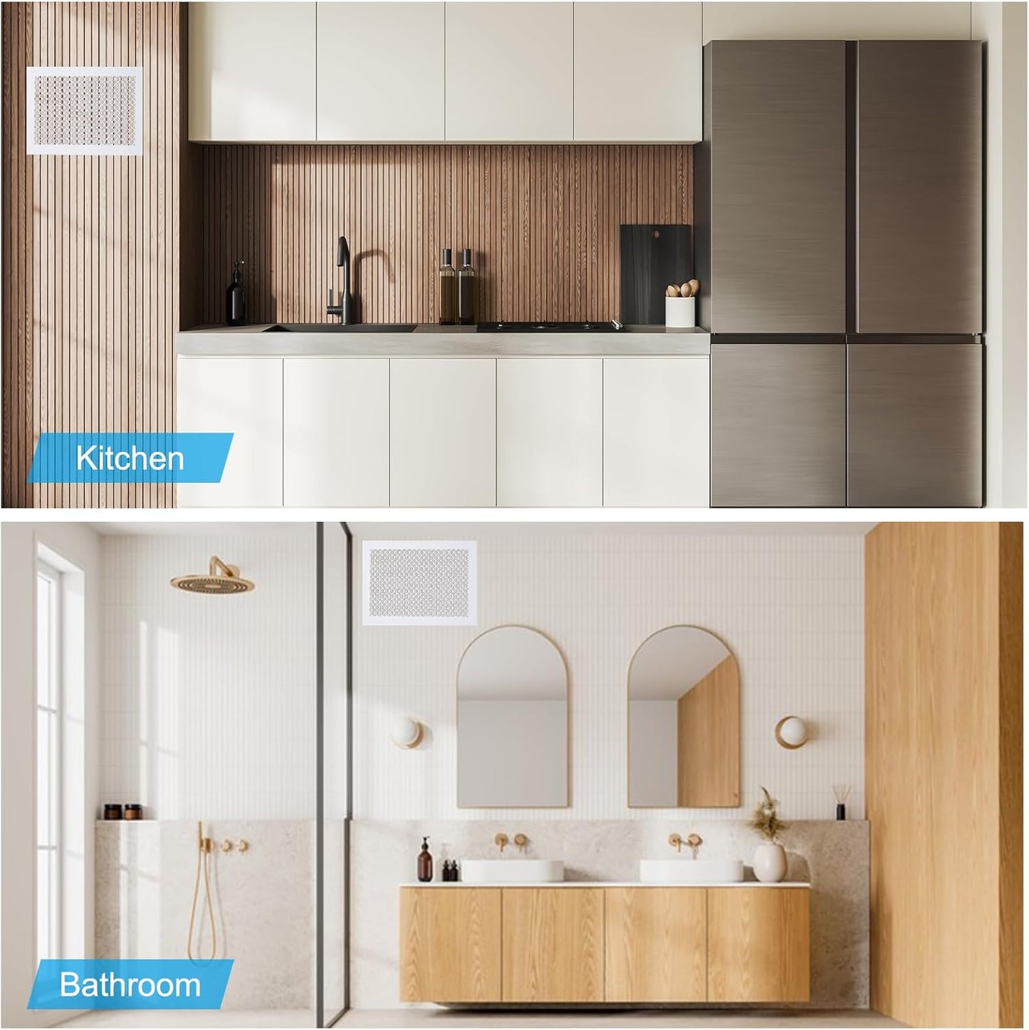 Air Vent Cover Grille Decorative Wall Ceiling Hole Cover 11.5x7.5 Inch Acrylic Glass â White