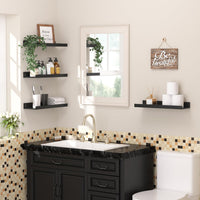 upsimples 3-Pack Floating Wall Shelves for Room Decor Ã¢ÂÂ Black 80CM
