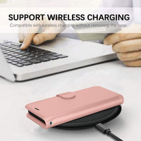 TECHGEAR iPhone 12 Pro Leather Wallet Case, Flip Protective Case Cover with Wallet Card Holder, Stand & Wrist Strap - Rose Gold PU Leather with Magnetic Closure for iPhone 12/12 Pro 6.1"