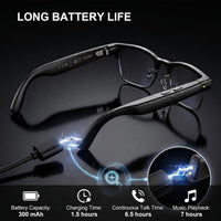 Smart Glasses 8MP Camera Open-Ear Speakers Bluetooth Voice Control Video Recording Real-Time Translation