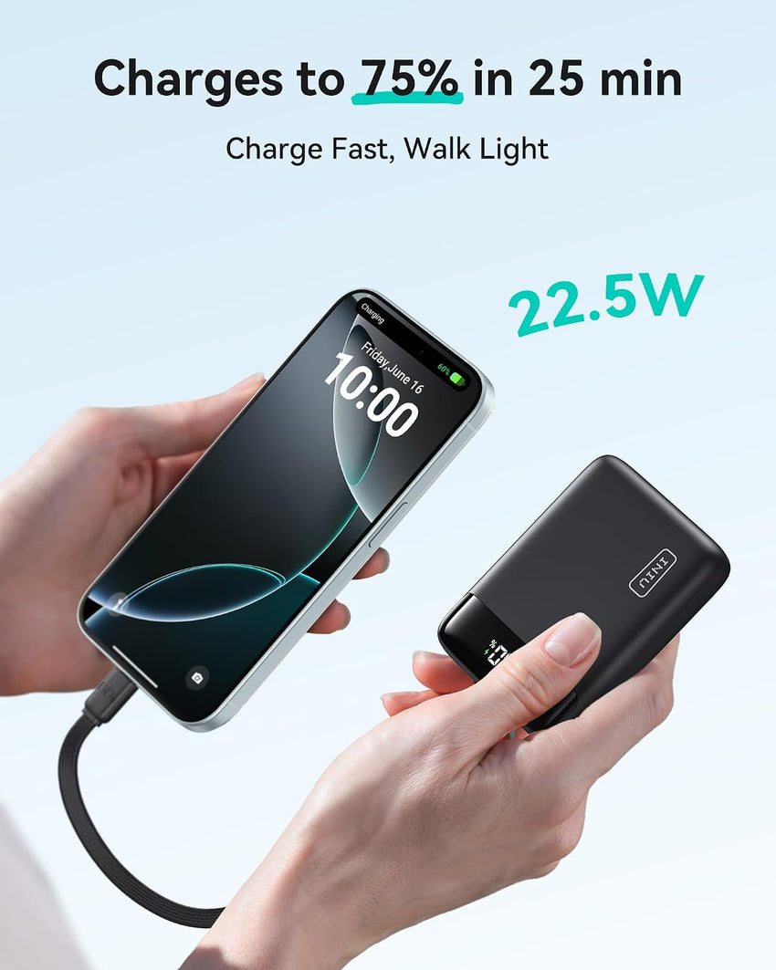 INIU Power Bank, Smallest 22.5W 20000mAh Portable Charger, USB C In & Out Fast Charging Mini Battery Pack, Mobile Phone Powerbank Compatible with iPhone16 15 14 13 12 Pro Max Samsung S23 iPad Tablet