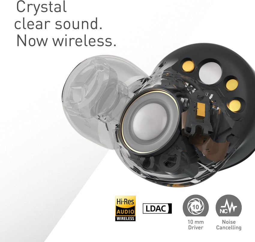 Technics EAH-AZ80E-A Wireless Earbuds READ DESC with Noise Cancelling, Bluetooth, Comfortable In-Ear Earphones with Built-in Microphone, Customisable Fit, Up to 7 Hours Playtime, Midnight Blue
