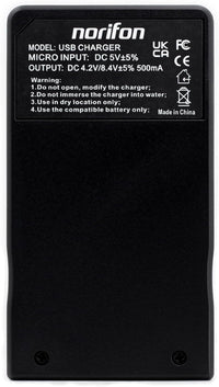 Norifon NP-45 USB Charger for Fujifilm FinePix JX250, JX400, J38, J10, J20, JX520, JX580, JX300, JX680, JX370, JV200, JV100, JZ250, JZ100, JZ300, T550, T200, T350, T310, XP60 Camera and More