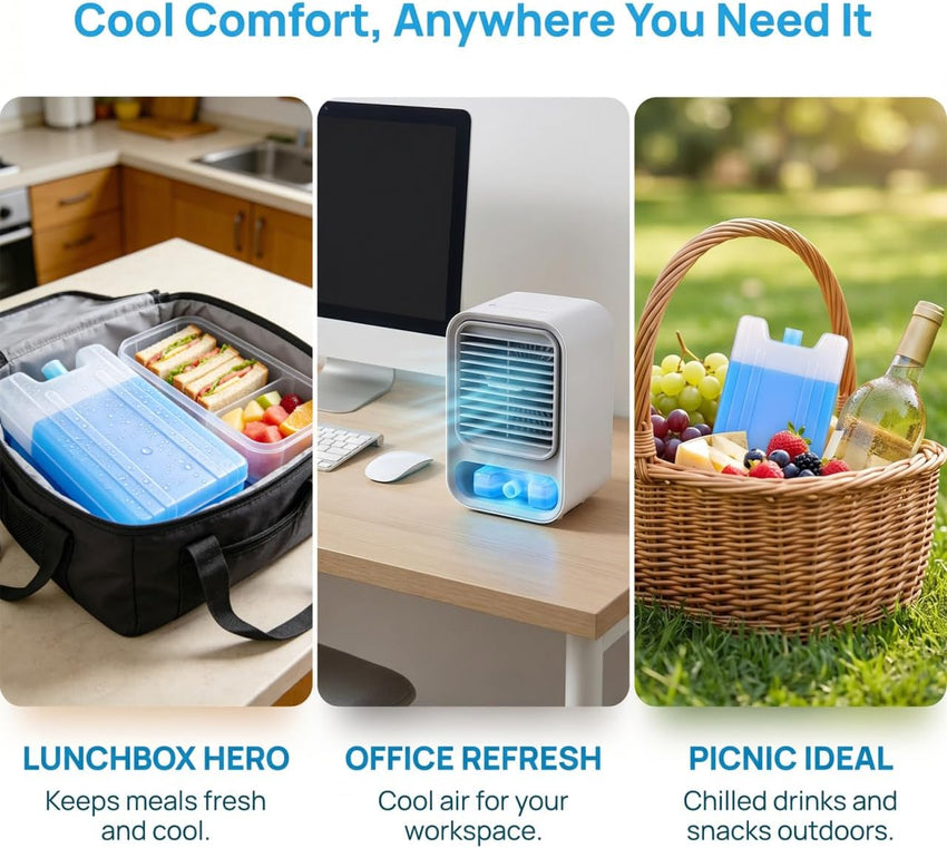 Reusable Pre-filled Ice Packs for Coolers & Lunch Boxes 400ml 4-Pack