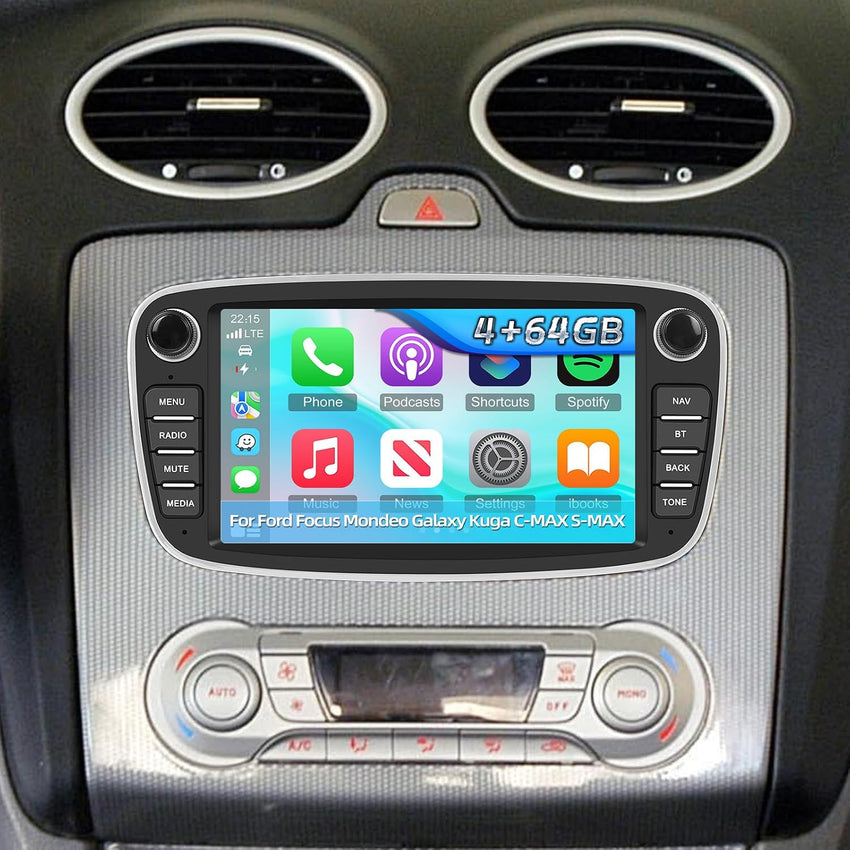 Car Radio Android Touch Screen 2G+64G with CarPlay Android Auto â Ford Focus Mondeo