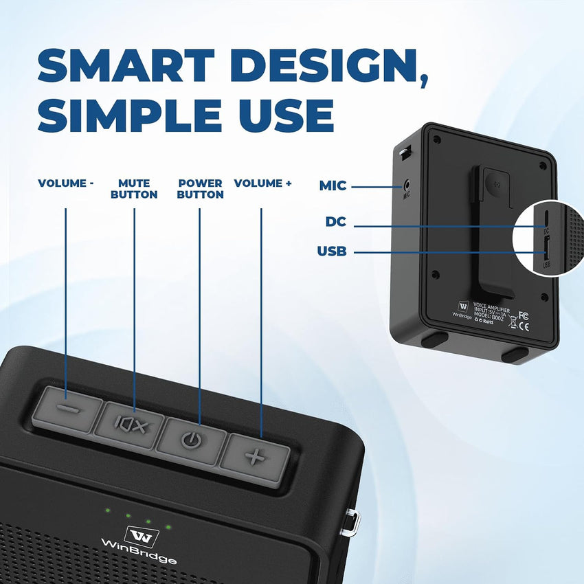Wireless Voice Amplifier 15W Portable PA Speaker Bluetooth Microphone