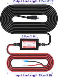 Gebildet Dash Cam Hardwire Kit, Mini/Micro USB Hard Wire Kit for Dashcam, 12V-24V to 5V Car Dash Camera Charger Power Cord, ACU/ACS/ACN Mini/ACZ Micro 2 Fuse, 11.6V Real Battery Drain Protection