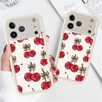 Yoedge Cherry Leopard Print Case for iPhone 17 Pro Max 6.9",Cute Aesthetic Design Silicone Soft cheetah print Pattern Phone Cover for Girls, Preppy Shockproof Protective Case for Women